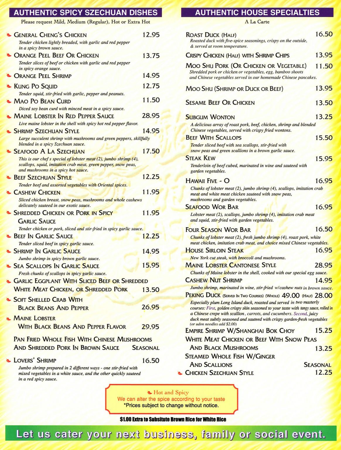 Take Out Menu Dragon Gate Chinese Food Restaurant Delivery Miramar